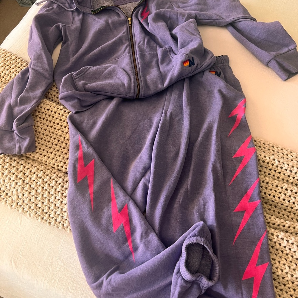 Aviator Nation Purple set with Pink Accents